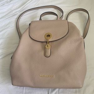 Michael Kors Pink Leather Raven Backpack Purse